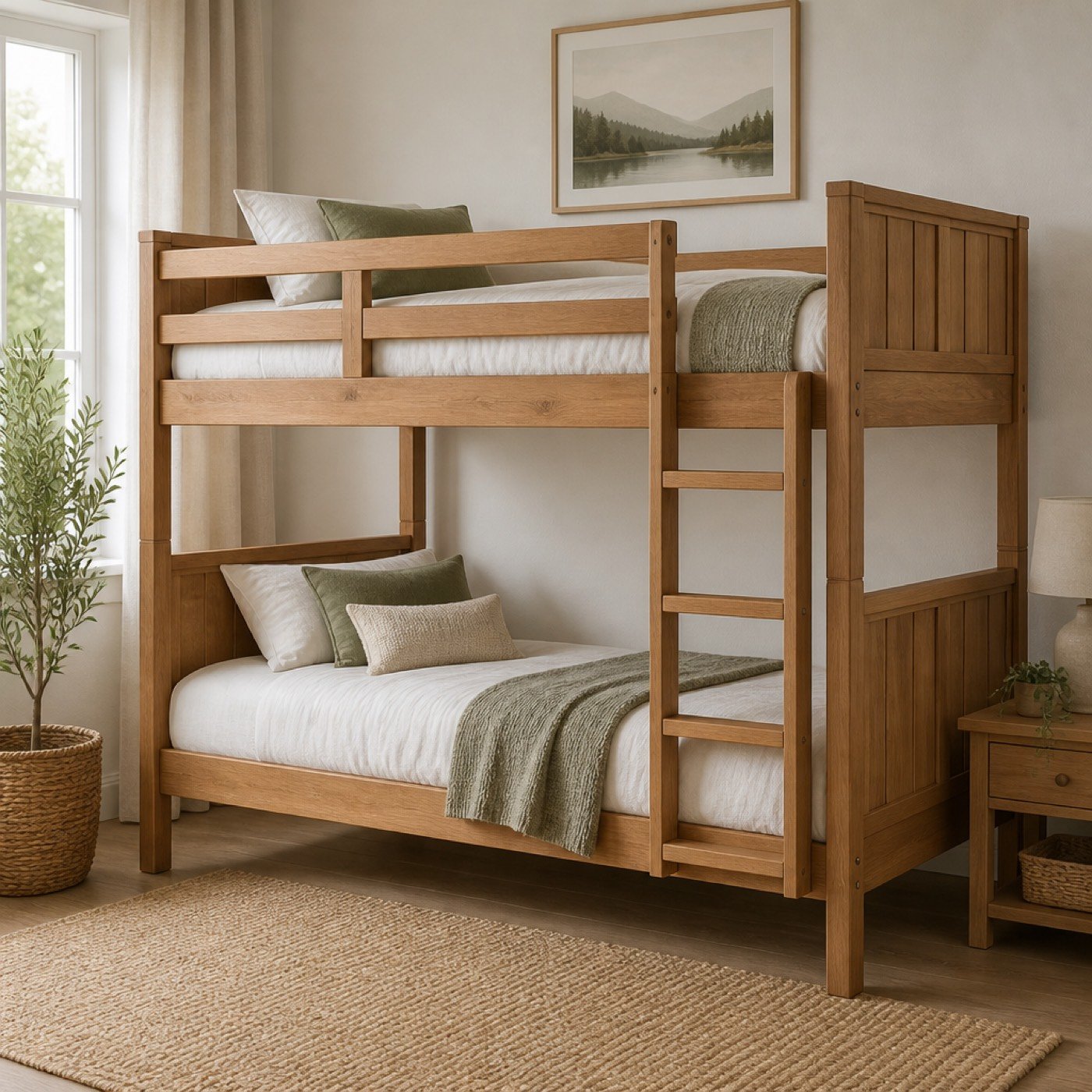 Kinderzimmer mit platzsparender Etagenbett-Lösung